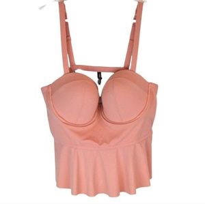 Torrid Peplum Hem Tankini Swim Top, Size 1X - Soft Blush